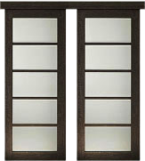 установка двойной раздвижной двери